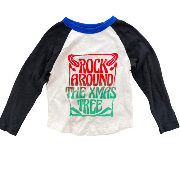 Crewcuts Other - Crewcuts Boys Size 3 Long Sleeve T Shirt Rock Around the Xmas Tree Holiday